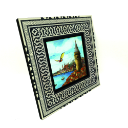 Galata Kulesi ve Hezarfen Ahmet Çelebi’nin Uçuş Anı Baskılı Ahşap Tablo