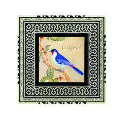 Bülbül Kuşu Çizimi Baskılı Ahşap Tablo