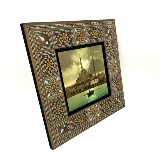 İstanbul'da Ayışığı (1890'lar) Haliç Manzarası Printed Wooden Frame