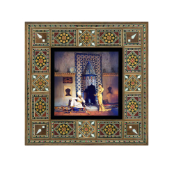 Osman Hamdi Bey- Kahve Ocağı Tablosu Baskılı Ahşap Tablo