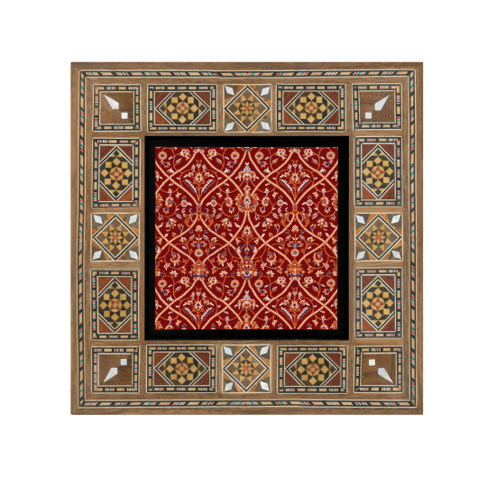 Halı Motifleri Baskılı Ahşap Tablo