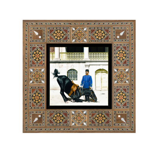 Giritli İsmal Paşa ve Yağız Atı (1890) Baskılı Ahşap Tablo