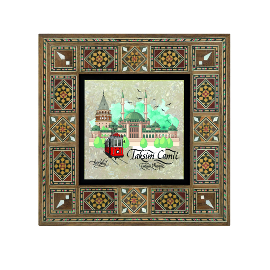 Taksim Camii Görseli Baskılı Ahşap Tablo