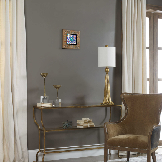 Osmanlı İznik Çini Deseni Baskılı Ahşap Tablo