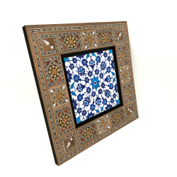 Osmanlı Çini Deseni Printed Wooden Frame