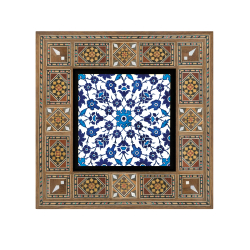 Osmanlı Çini Deseni Printed Wooden Frame