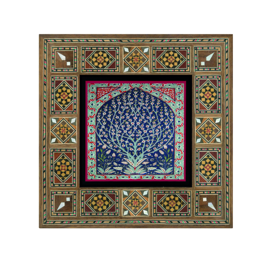 İznik Çini Deseni Printed Wooden Frame