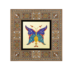 Kelebek Deseni Baskılı Ahşap Tablo