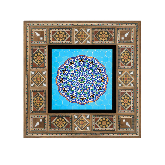 Cuma Cami Çinisi (İran) Baskılı Ahşap Tablo