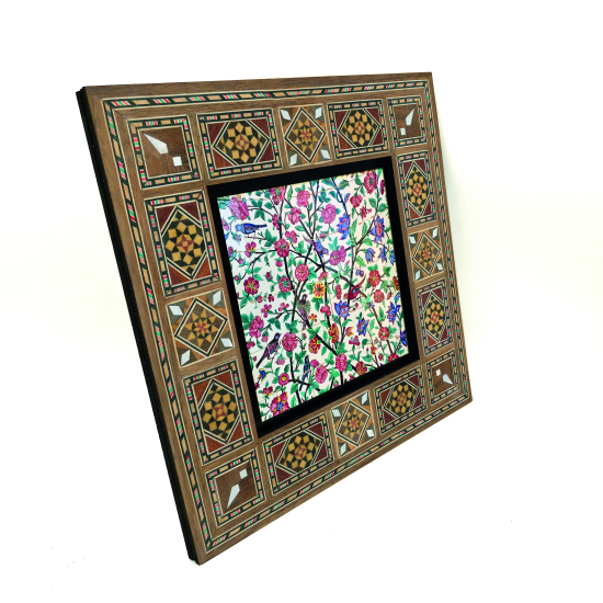 İran Çinisi (Sa'di-yi Şirazi Türbesi) Printed Wooden Frame