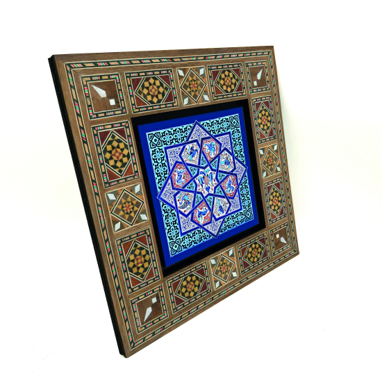 Anadolu Selçuklu Çini Motifi Printed Wooden Frame
