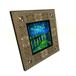 "Ren Nehrinde Yıldızlı Bir Gece" Baskılı Ahşap Tablo