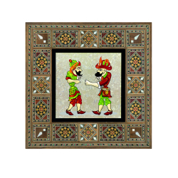 Hacivat ile Karagöz  Baskılı Ahşap Tablo