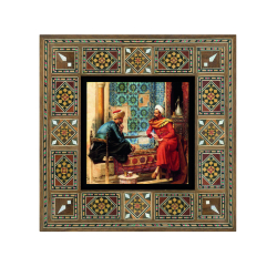 Satranç Oynayanlar  Baskılı Ahşap Tablo