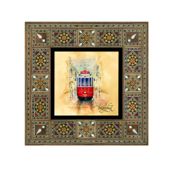 Nostaljik Tramvay  Baskılı Ahşap Tablo