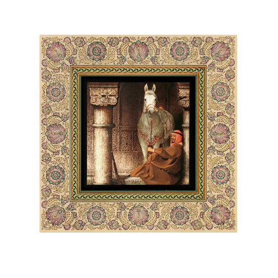 At Görseli Printed Wooden Frame