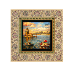 İstanbul Kız Kulesi Manzarası Printed Wooden Frame