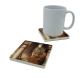 At Görseli Printed Natural Stone Coaster