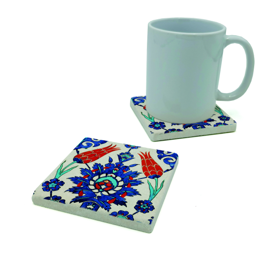 Çini DeseniPrinted Natural Stone Coaster