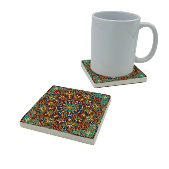 İran DeseniPrinted Natural Stone Coaster