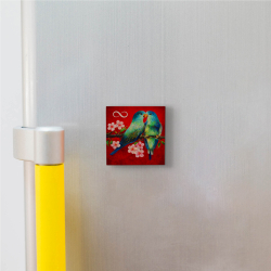 Çifte Kuşlar Printed Natural Stone Magnet