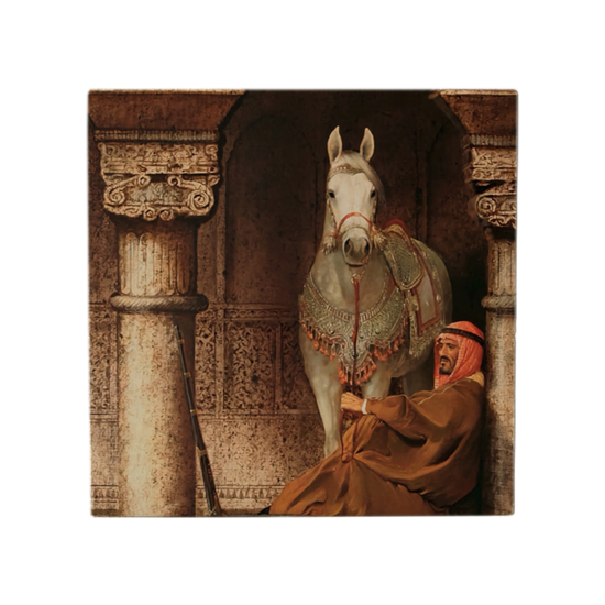 At Görseli Printed Natural Stone Magnet