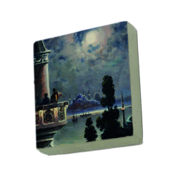 İstanbul'da Ezan Vakti Tablosu Printed Natural Stone Magnet