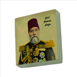 Gazi Osman Paşa Portresi Printed Natural Stone Magnet