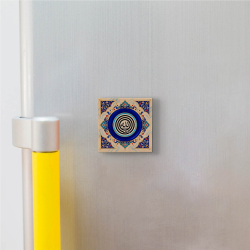 Mashallah with Tezhip Pattern Printed Natural Stone Magnet