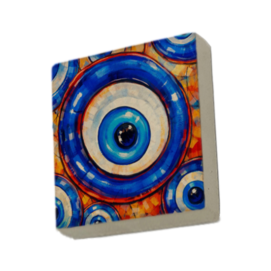 Sürreal Nazar Boncuğu Printed Natural Stone Magnet