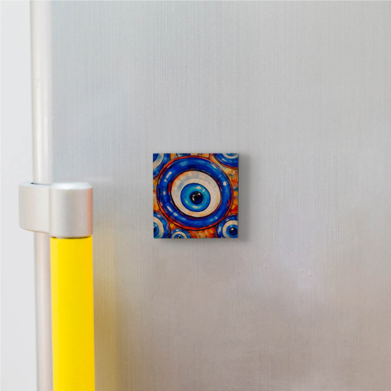 Sürreal Nazar Boncuğu Printed Natural Stone Magnet