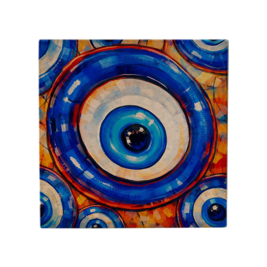 Sürreal Nazar Boncuğu Printed Natural Stone Magnet