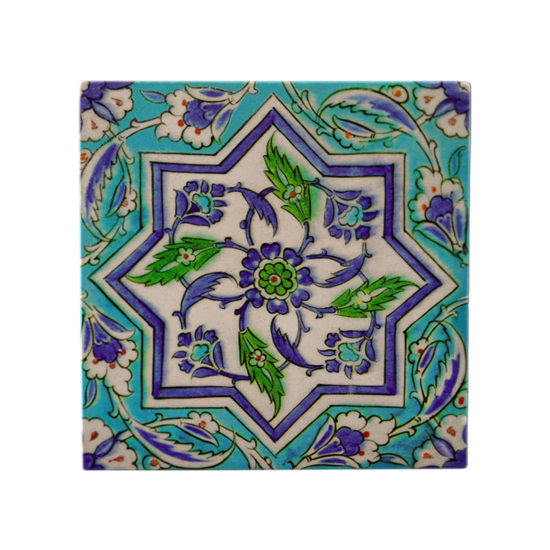 Topkapı Sarayı Çini Deseni Baskılı Doğal Taş Magnet