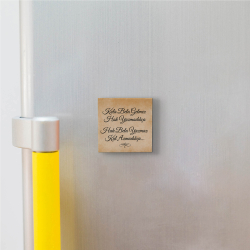 Kula bela gelmez Hak yazmadıkça, Hak bela yazmaz kul azmadıkça Baskılı Doğal Taş Magnet