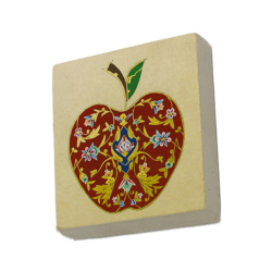 Elma Deseni Baskılı Doğal Taş Magnet