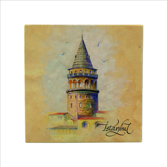 Galata Kulesi Printed Natural Stone Magnet