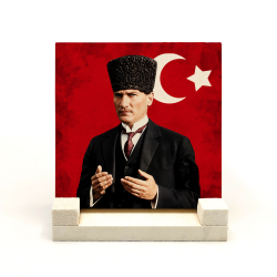 Dua Eden Atatürk Baskılı Doğal Taş Masaüstlük