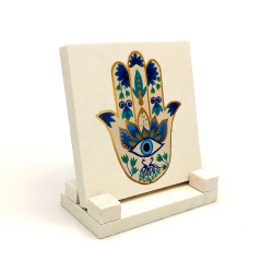 İşlemeli Fatıma'nın Eli Printed Natural Stone Tabletop