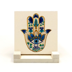 İşlemeli Fatıma'nın Eli Printed Natural Stone Tabletop