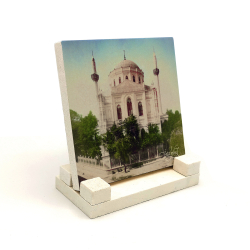 İstanbul Pertevniyal Valide Sultan Camii Fotoğrafı (1950'ler, Renklendirilmiş) Printed Natural Stone Tabletop