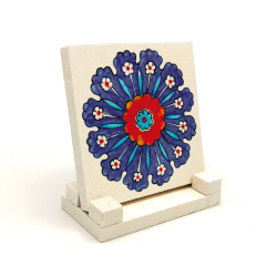 Rüstem Paşa Camii İznik Çini Deseni Printed Natural Stone Tabletop