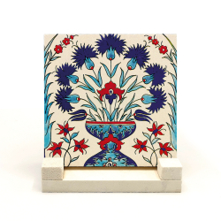 Topkapı Sarayı Harem Dairesi'nden Bir Çini Deseni Printed Natural Stone Tabletop
