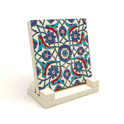 Rüstem Paşa Camii İznik Çini Deseni Printed Natural Stone Tabletop