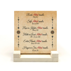 Verses and Sayings Expressing That Everything Is from Allah Printed Natural Stone Tabletop