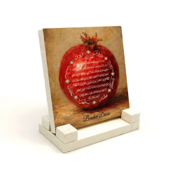 Bereket Duası ve Bereket Sembolü Nar Printed Natural Stone Tabletop