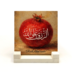 "Rızık Allah'tandır" Baskılı Doğal Taş Masaüstlük