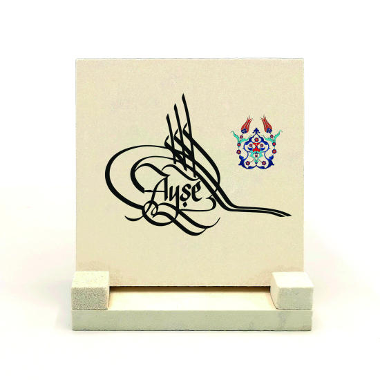 İsim Yazılabilir, Osmanlı Tuğrası Natural Stone Tabletop