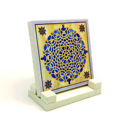 Geometrik Desen Baskılı Doğal Taş Masaüstlük