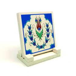 Osmanlı İznik Çini Deseni Printed Natural Stone Tabletop