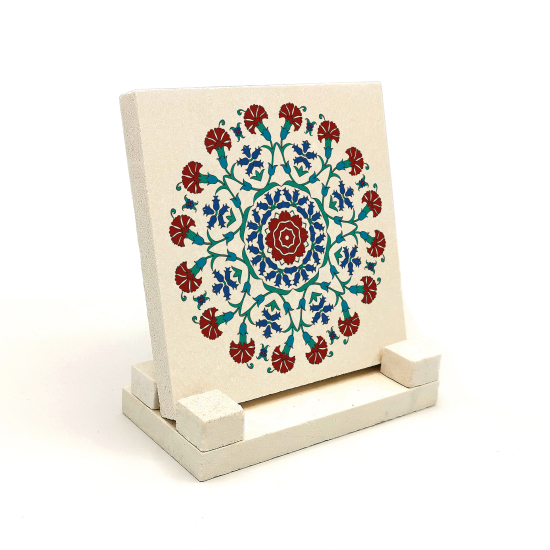 Osmanlı Çini Deseni Printed Natural Stone Tabletop
